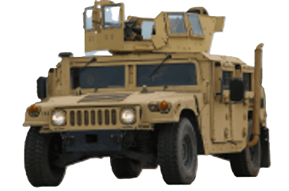 GlassLock Transparent Armor Potting Sealant applied to military vehicle